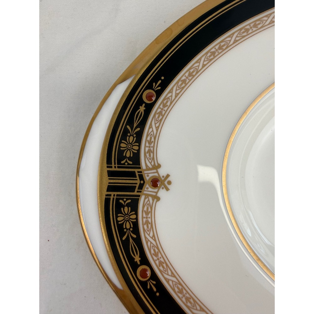 Noritake Gold and Sable 9758 Bone China Oval Serving Platter Black Gold Japan - Picture 7 of 7
